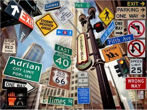 DecoNest Fototapeta - New York signposts - 200X154 1