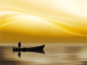 DecoNest Fototapeta - Fishing at sunset - 250X193 1