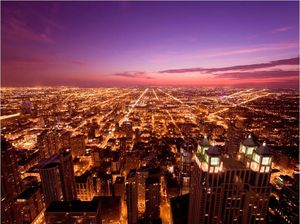 DecoNest Fototapeta - Amerykańskie Chicago nocą - 350X270 1