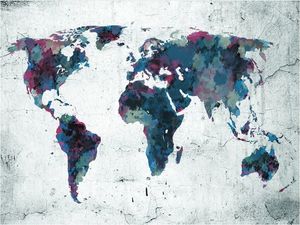 DecoNest Fototapeta - World map on the wall - 200X154 1