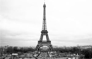 DecoNest Fototapeta - Paryż: czarno-biała fotografia - 350X270 1