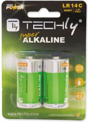 Techly Bateria High Energy C / R14 2 szt. 1