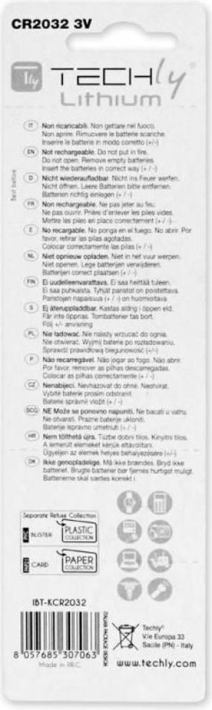 Techly Bateria High Energy CR2032 5 szt. 2