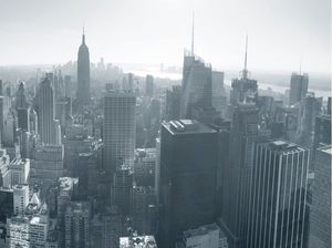 DecoNest Fototapeta - Czarno-biała panorama Nowego Jorku - 200X154 1