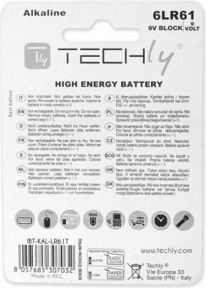 Techly Bateria High Energy 9V Block 1 szt. 2