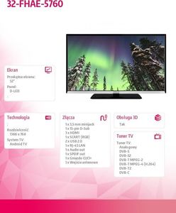 Telewizor Finlux 32-FHAE-5760 DLED 32'' HD Ready Android 4