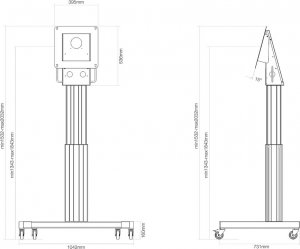 Neomounts TV SET ACC FLOOR STAND 51"/NM-HUB2LIFTBLACK NEWSTAR 9