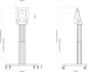 Neomounts Stojak podłogowy NM-HUB2LIFTSILVER 50'' - 23'' 2