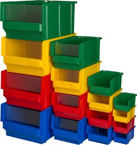 ECOabc Pojemnik magazynowy warsztatowy 298x179x149 typ 2 czerwony 3