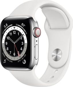 Smartwatch Apple Watch Series 6 GPS + Cellular 44mm Silver Steel White Sport Biały  (M09D3WB/A) 1