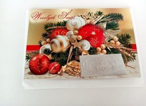 Verte PROMO Karnet złoty Boże Narodzenie (stroik z opłatkiem) p5 Verte cena za 1szt 1