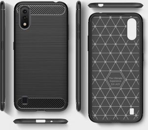Etui SAMSUNG GALAXY A01 Pancerne Carbon czarne 5