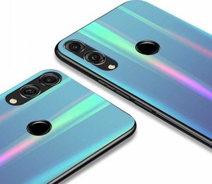 Etui XIAOMI REDMI K30 Glass case Rainbow niebieskie 3