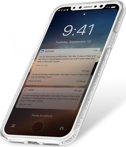 Etui Glitter IPHONE X srebrne 2