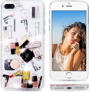 Etui IPHONE X / XS Liquid Make Up Brokat różowe 2