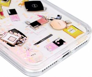 Etui IPHONE X / XS Liquid Make Up Brokat różowe 5