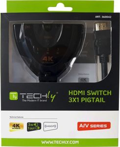Techly 3-Portowy Przełącznik HDMI 3x1 4K*30Hz Pigtail 5