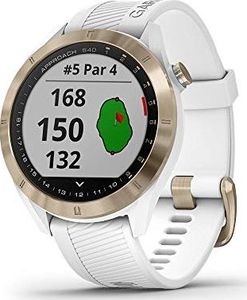 Zegarek sportowy Garmin Garmin Approach S40, stylowy golfowy smartwatch GPS, tylko jedna jednostka, jasnozłoty z białym paskiem 1