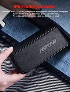 Głośnik Mpow Głośnik zewnętrzny, Głośnik Bluetooth Mpow R6 4.2, bas 360 + pozytywka Bluetooth, wodoodporny Głośnik przenośny IPX7, Głośnik bezprzewodowy z wbudowanym mikrofonem, 24-godzinny czas pracy 4