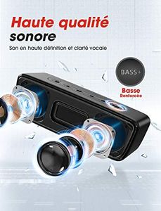 Głośnik Mpow Głośnik zewnętrzny, Głośnik Bluetooth Mpow R6 4.2, bas 360 + pozytywka Bluetooth, wodoodporny Głośnik przenośny IPX7, Głośnik bezprzewodowy z wbudowanym mikrofonem, 24-godzinny czas pracy 5