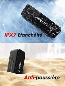 Głośnik Mpow Głośnik zewnętrzny, Głośnik Bluetooth Mpow R6 4.2, bas 360 + pozytywka Bluetooth, wodoodporny Głośnik przenośny IPX7, Głośnik bezprzewodowy z wbudowanym mikrofonem, 24-godzinny czas pracy 6