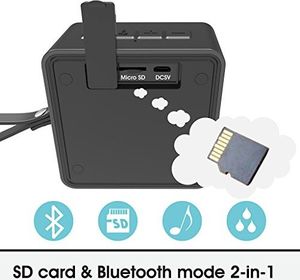 Głośnik Avantree Avantree przenośny mini głośnik Bluetooth Wodoodporny pod prysznic, 10 godzin muzyki, mały bezprzewodowy wodoodporny głośnik IPX6 z gniazdem na karty SD na zewnątrz i na plażę - SP950 4