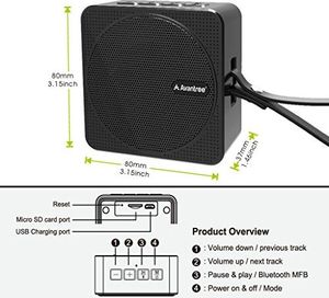 Głośnik Avantree Avantree przenośny mini głośnik Bluetooth Wodoodporny pod prysznic, 10 godzin muzyki, mały bezprzewodowy wodoodporny głośnik IPX6 z gniazdem na karty SD na zewnątrz i na plażę - SP950 7