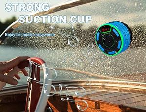 Głośnik Moosen Głośnik Bluetooth, wodoodporny mech IPX7 przenośny bezprzewodowy Głośnik prysznicowy Bluetooth z radiem FM, wyświetlaczem LED, TWS i Light Show, dźwięk HD i głęboki bas Głośnik do basenu w łazience 8