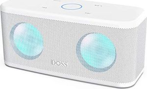Głośnik Doss Głośnik Bluetooth DOSS SoundBox Plus, 16-watowa bluetooth z podwójnym sterownikiem, sterowanie dotykowe, kolorowe oświetlenie, mikrofon, żywotność baterii 20 szt. Gniazdo kart TF, biały 1