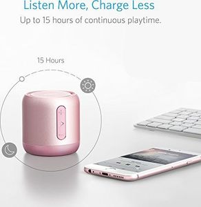 Głośnik Anker Anker SoundCore mini Głośnik Bluetooth, kompaktowy Głośnik z 15 godzinami pracy, fantastycznym dźwiękiem, zasięgiem Bluetooth 20 metrów, radiem FM i intensywnym basem (różowy) 7