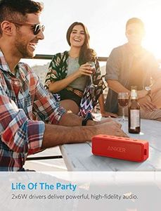 Głośnik Anker Głośnik Bluetooth Anker SoundCore 2, potężny bas z podwójnymi przetwornikami basowymi, bateria 24h, ulepszona ochrona przed wodą IPX7, Głośnik bezprzewodowy do iPhone'a, Samsung (czerwony) 2