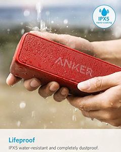 Głośnik Anker Głośnik Bluetooth Anker SoundCore 2, potężny bas z podwójnymi przetwornikami basowymi, bateria 24h, ulepszona ochrona przed wodą IPX7, Głośnik bezprzewodowy do iPhone'a, Samsung (czerwony) 4