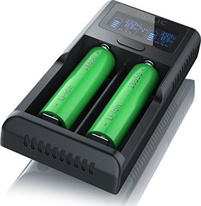 Ładowarka CSL-Computer Aplic ładowarka do akumulatorów litowych USB, uniwersalna stacja ładowania akumulatorów, technologia ładowania sterowana mikroprocesorem, wyświetlacz LCD, 2x500mA lub 2x1000mA - do akumulatorów 3,7V 3,6V Li-Ion 1