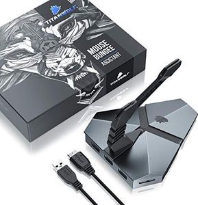 Mysz CSL-Computer Gamingowa mysz bungee z koncentratorem USB i czytnikiem kart - Mouse Bungee - uchwyt na kabel myszy do e-sportu z 3x gniazdem USB 3.0 MicroSD - niebieskie oświetlenie LED - futurystyczny projekt do gier - dla Windows, Mac 5