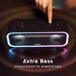 Głośnik Doss Głośnik DOSS SoundBox Pro Plus Bluetooth Skrzynka Głośnikowa 24W TWS z efektami świetlnymi, dodatkowym basem, bezprzewodowym parowaniem stereo, 15 godzin pracy na baterii, gniazdo kart TF, szary 2