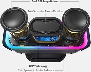 Głośnik Doss Głośnik DOSS SoundBox Pro Plus Bluetooth Skrzynka Głośnikowa 24W TWS z efektami świetlnymi, dodatkowym basem, bezprzewodowym parowaniem stereo, 15 godzin pracy na baterii, gniazdo kart TF, szary 4