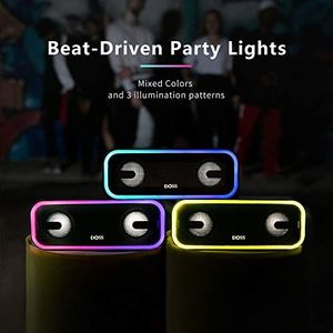 Głośnik Doss Głośnik DOSS SoundBox Pro Plus Bluetooth Skrzynka Głośnikowa 24W TWS z efektami świetlnymi, dodatkowym basem, bezprzewodowym parowaniem stereo, 15 godzin pracy na baterii, gniazdo kart TF, szary 5