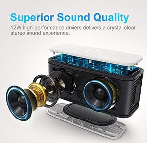 Głośnik Doss Głośniki Bluetooth DOSS SoundBox Bezprzewodowe przenośne Głośniki dotykowe 12 W z 12-godz. czasem pracy i podwójnym sterownikiem Głośniki bezprzewodowe z kartą TF, mikrofonem 3