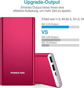 Powerbank POWERADD POWERADD Pilot 2GS Powerbank 10000 mAh Mobilny poręczny zasilacz z aluminiową obudową i technologią automatycznego wykrywania do ładowania smartfona 3