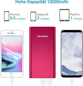 Powerbank POWERADD POWERADD Pilot 2GS Powerbank 10000 mAh Mobilny poręczny zasilacz z aluminiową obudową i technologią automatycznego wykrywania do ładowania smartfona 5