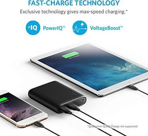 Powerbank Anker Anker PowerCore 13000 mAh Powerbank Zewnętrzna bateria 2-portowa 3A z technologią PowerIQ i zwiększeniem napięcia dla iPhone XS Max / XR / XS / X / 8 / 8Plus / 7 / 6s / 6, Samsung i innych (czarna) 4