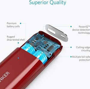 Powerbank Anker Anker Powerbank Astro E1 6700 mAh zewnętrzna bateria, wyjątkowo ?adowarka USB z PowerIQ do iPhone 7 7+ 6s 6 Plus SE, iPada, Samsunga Galaxy i innych smartfonów - czerwona 8
