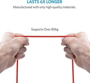 Kabel USB Anker Anker Kabel Powerline + 3 m Lightning Apple iPhone Kabel do ładowania iPada [podwójnie pleciony z nylonem] do iPhone'a XS / XS Max / XR / X / 8/8 Plus / 7/7 Plus / iPad i inne (czerwony) 5