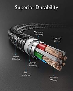 Kabel USB Anker Anker Kabel Powerline + II z USB-C na Lightning, o długości 180 cm, w oplocie nylonowym do iPhone'a SE / X / XS / XR / XS Max / 8/8 Plus, obsługuje Power Delivery (do ładowarek typu C) (czarny) 6