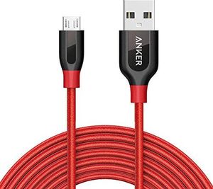 Kabel USB Anker Anker Powerline + 3 m kabel micro USB, szybszy i trwalszy kabel do ładowania Samsunga, Nexusa, LG, Motorola, smartfonów Android i innych (czerwony) (AK-848061037364) - 66 1