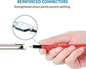 Kabel USB Anker Anker Powerline + 3 m kabel micro USB, szybszy i trwalszy kabel do ładowania Samsunga, Nexusa, LG, Motorola, smartfonów Android i innych (czerwony) (AK-848061037364) - 66 2