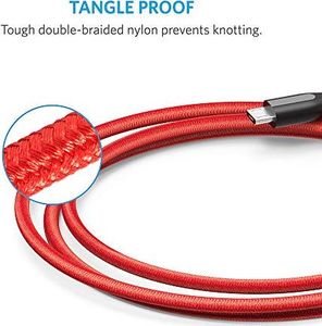 Kabel USB Anker Anker Powerline + 3 m kabel micro USB, szybszy i trwalszy kabel do ładowania Samsunga, Nexusa, LG, Motorola, smartfonów Android i innych (czerwony) (AK-848061037364) - 66 3