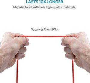 Kabel USB Anker Anker Powerline + 3 m kabel micro USB, szybszy i trwalszy kabel do ładowania Samsunga, Nexusa, LG, Motorola, smartfonów Android i innych (czerwony) (AK-848061037364) - 66 6