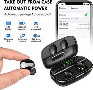 Słuchawki Moosen Bezprzewodowe Słuchawki Moosen Bluetooth, dźwięk stereo TWS CVC8.0 135 godzin pracy Wyświetlacz LED Bezprzewodowe Słuchawki z etui ładującym 3000 mAh, wodoodporne IPX7 dla iOS Android (MS-TWS880pro) - 8816 3