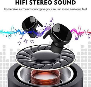 Słuchawki Moosen Bezprzewodowe Słuchawki Moosen Bluetooth, dźwięk stereo TWS CVC8.0 135 godzin pracy Wyświetlacz LED Bezprzewodowe Słuchawki z etui ładującym 3000 mAh, wodoodporne IPX7 dla iOS Android (MS-TWS880pro) - 8816 4